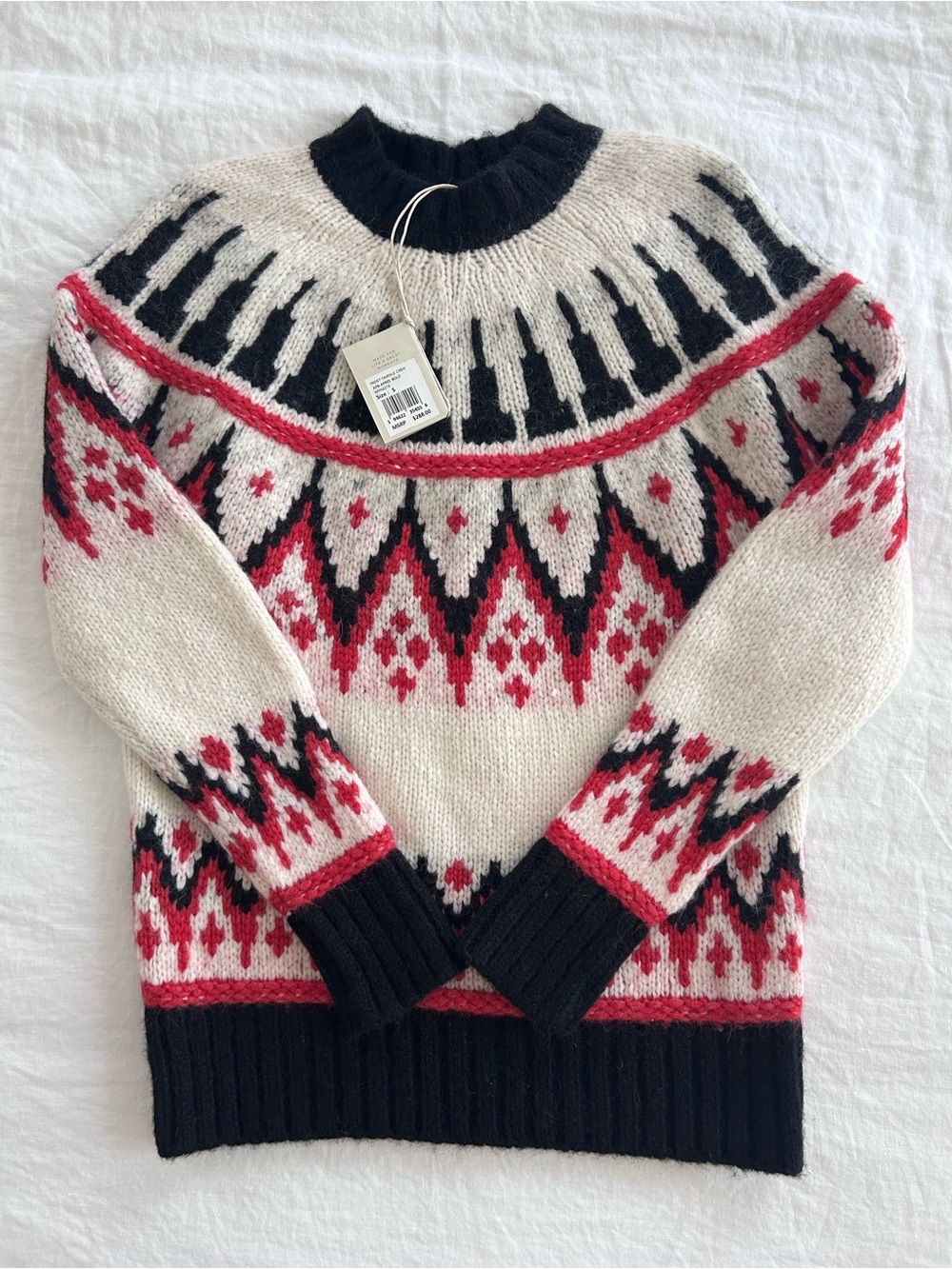 NWT Faherty Frost Fair Isle Crew Neck Sweater Apres Bold ~ Size Small - Picture 3 of 4
